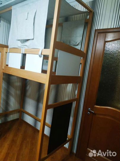 Детская кровать-чердак, массив бука