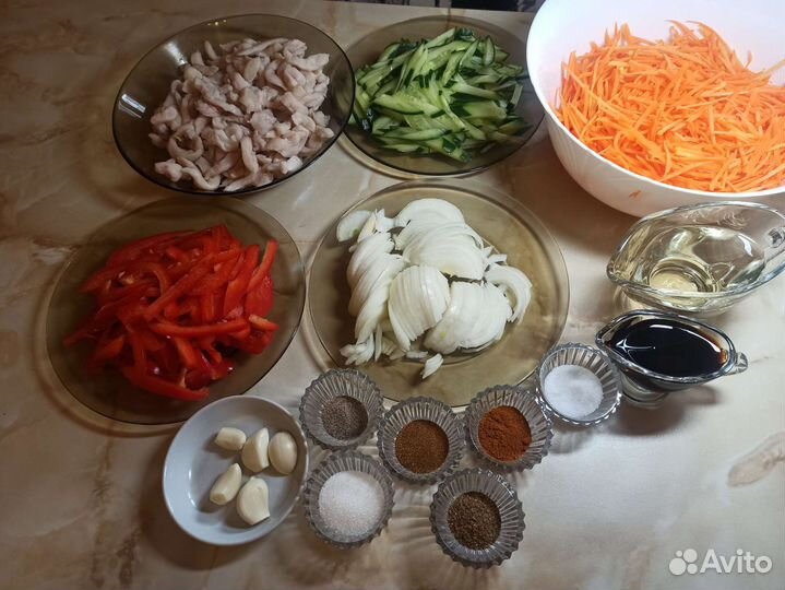 Салат,Хе из курицы по-корейски