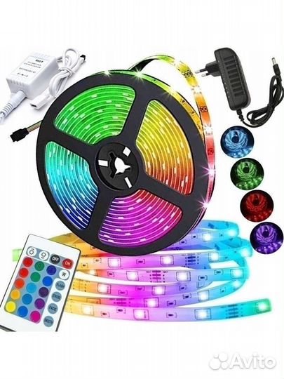 Лента светодиодная LED SMD 3528 RGB 5m с пультом