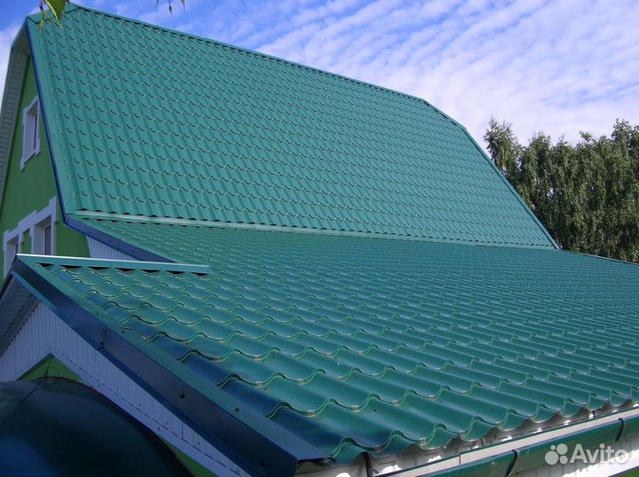 Металлочерепица для кровли Супермонтеррей RAL 6005