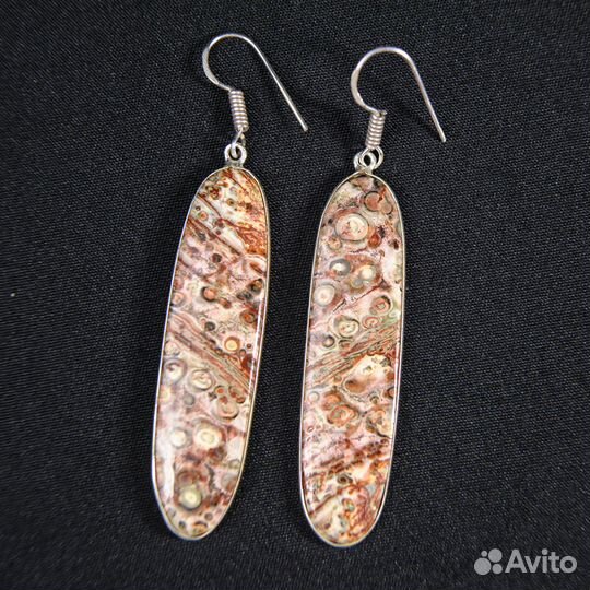 Серьги с леопардовой яшмой
