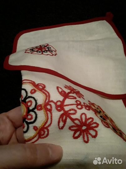 Набор столовые салфетки с вышивкой лен
