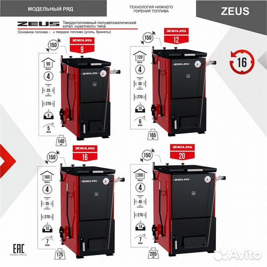 Твердотопливный котел длительного горения Zeus 9