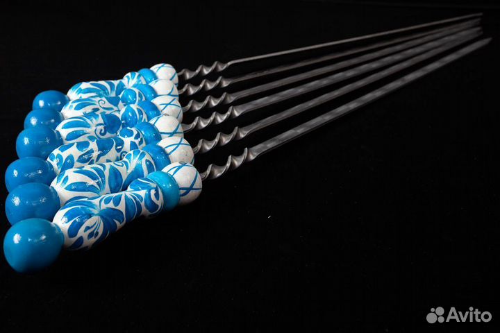 Набор шампуров без чехла - Гжель