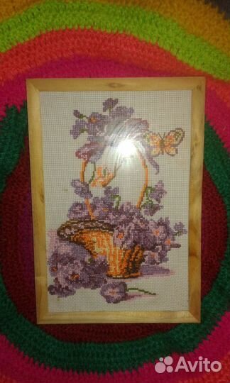 Картина(корзина с цветами)