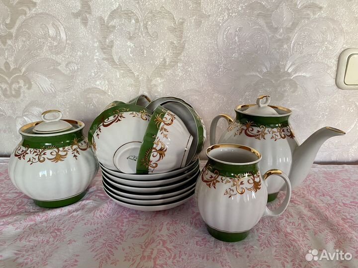Сервиз Чайный 6 Кружек 6 Тарелок Комплектом