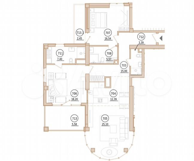3-к. квартира, 111,1 м², 10/11 эт.