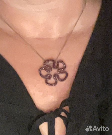 Кулон цепь сережки с натуральными гранатами, Чехия