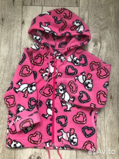 Флисовая кофта для девочки 74 86 92