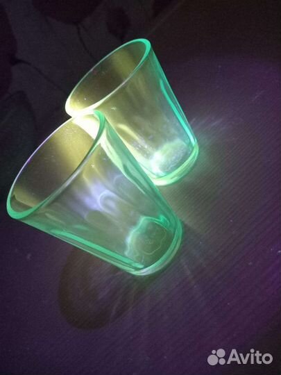 Стаканы урановое стекло