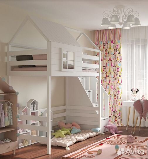 Кровать для ребенка от 3 лет чердак и игровая
