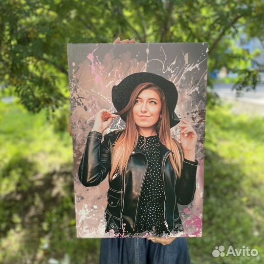 Портрет по фото на холсте