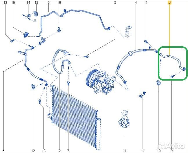 Шланг кондиционера, трубка Renault Logan Stepway
