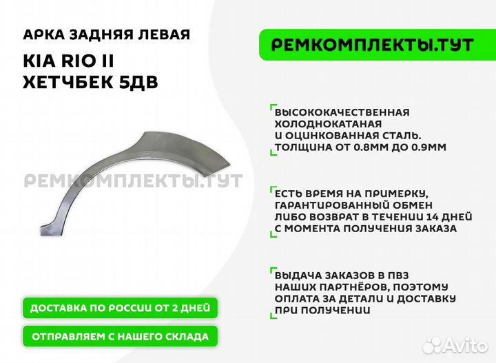 Арка задняя Kia Rio 2 5дв хетчбек левая