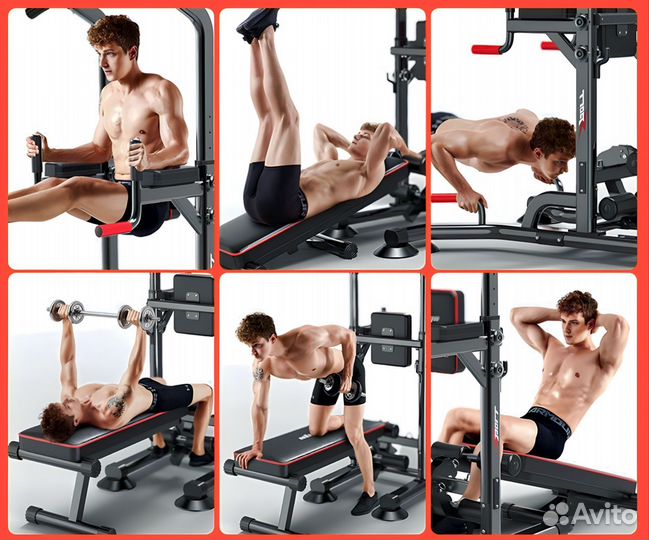 Силовой тренажер брусья пресс скамья
