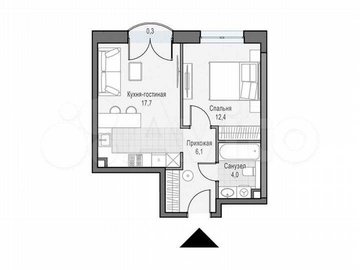 1-к. квартира, 43,7 м², 14/28 эт.