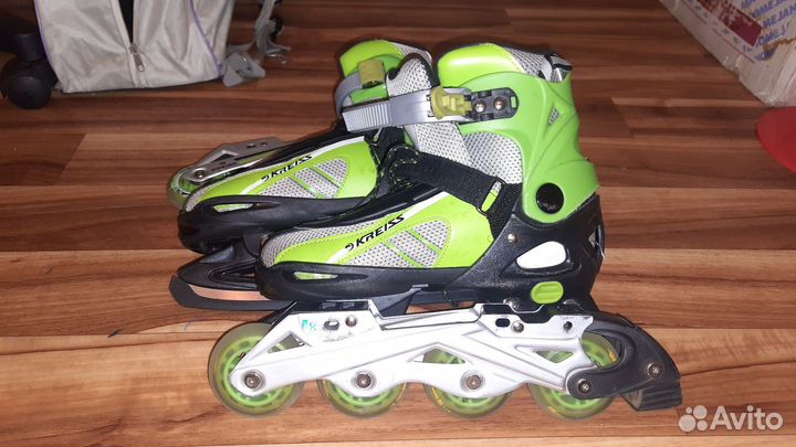Коньки раздвижные, роликовые и с полозьями, 36 40