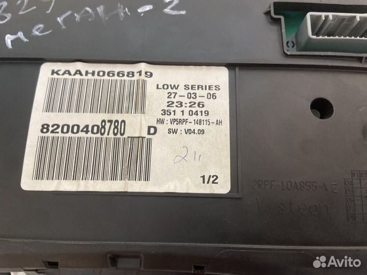 Щиток приборов МКПП Renault Megane 2 с2002-2009г М