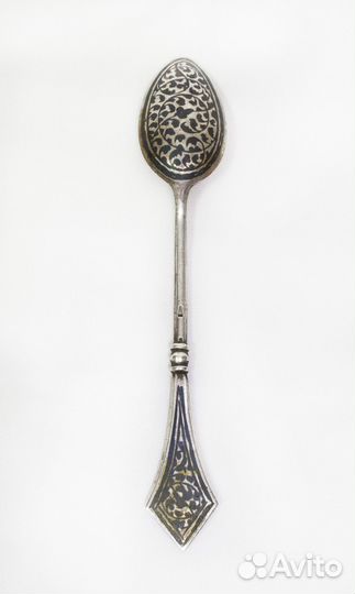 Ложка чайная, серебро 875 пр, 17,9 гр, Кубачи, дли