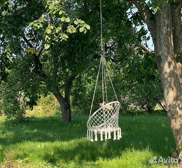 Новая Качель подвесная с подушкой, садовые качели