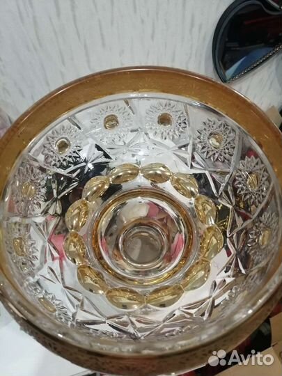 Ваза для фруктов хрустальная на ножке большая