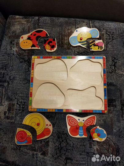 Деревянные пазлы вкладыши