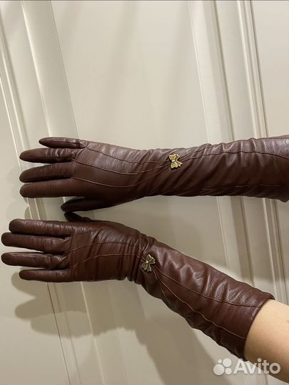Перчатки женские кожаные