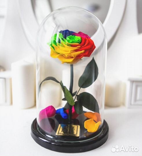 Розы в колбе любые