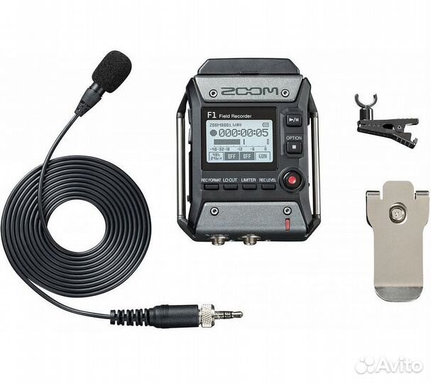 Рекордер Zoom F1-LP с петличным микрофоном