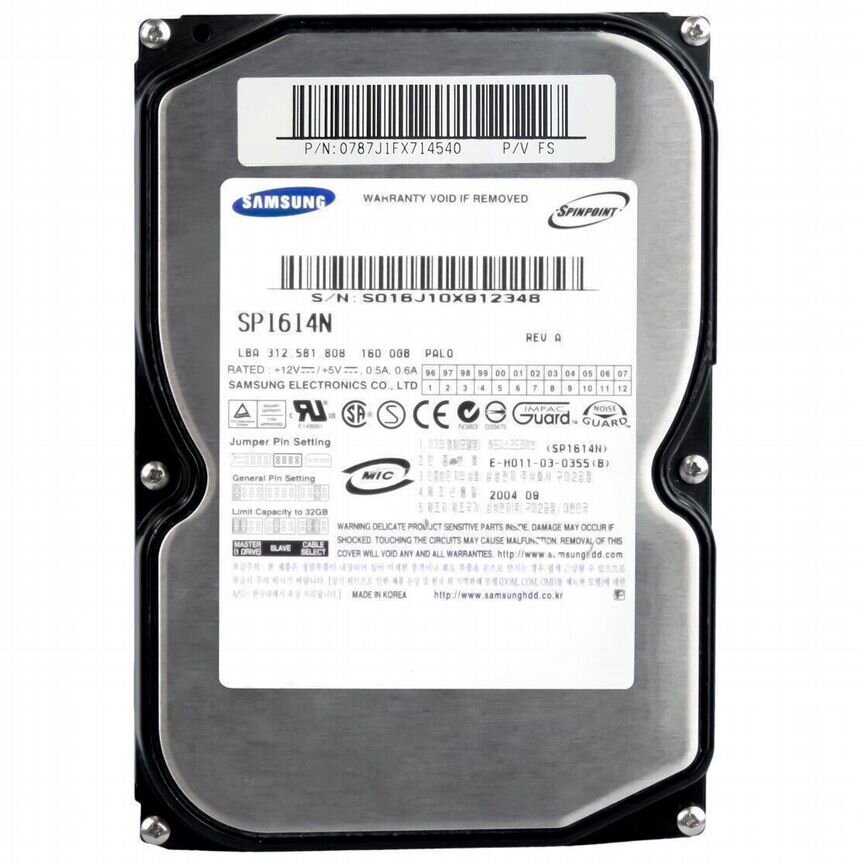 [SP1614N] Жесткий Диск Samsung 160gb Ide 3.5" Sp1614n
