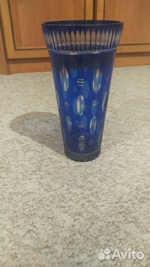 Ваза хрустальная СССР синяя