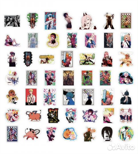 Набор наклеек «Человек бензопила» (100 шт)