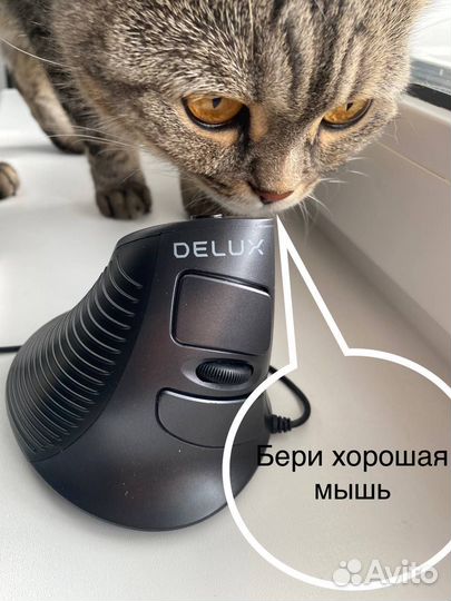 Вертикальная мышь Delux M618 BU