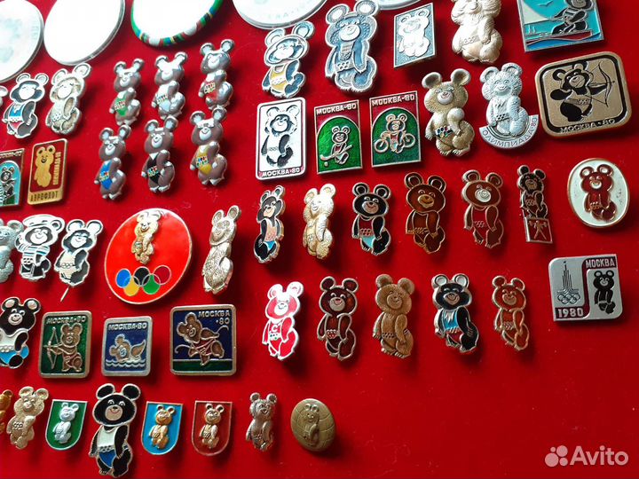 Значки Олимпиада 80. Мишка олимпийский