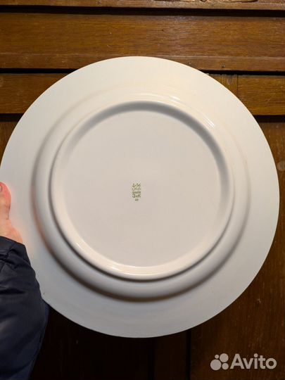 Большое блюдо зик Конаково голубая лента