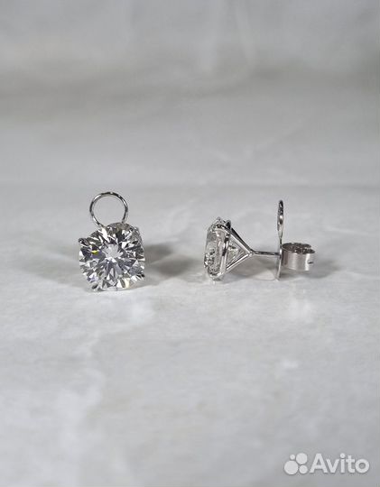 NO name Серьги 5,01/5,01 ct. H/VS1 (3 excellent)