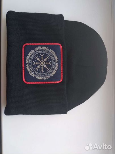 Шапка зимняя мужская вязанная с логотипом