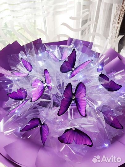Букет бабочки, ночник, с подсветкой