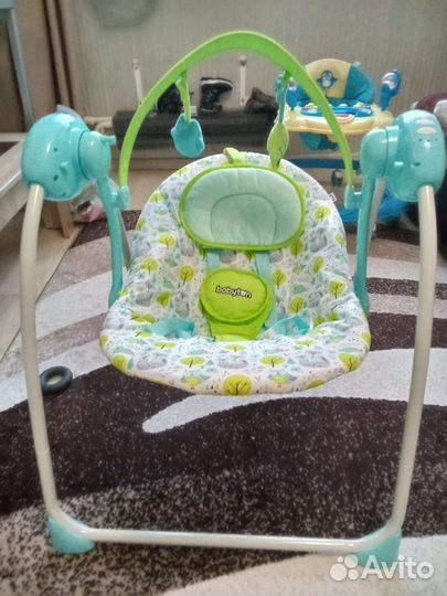 Кресло качели babyton sleepy blue ty-008h