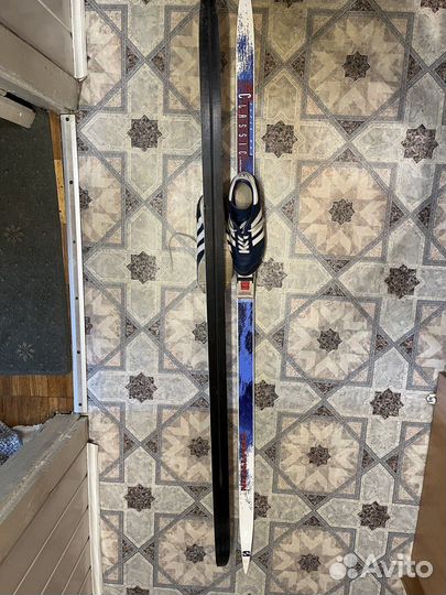 Беговые лыжи fisher 150 с креплением adidas