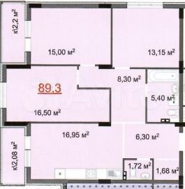 3-к. квартира, 88,8 м², 6/8 эт.