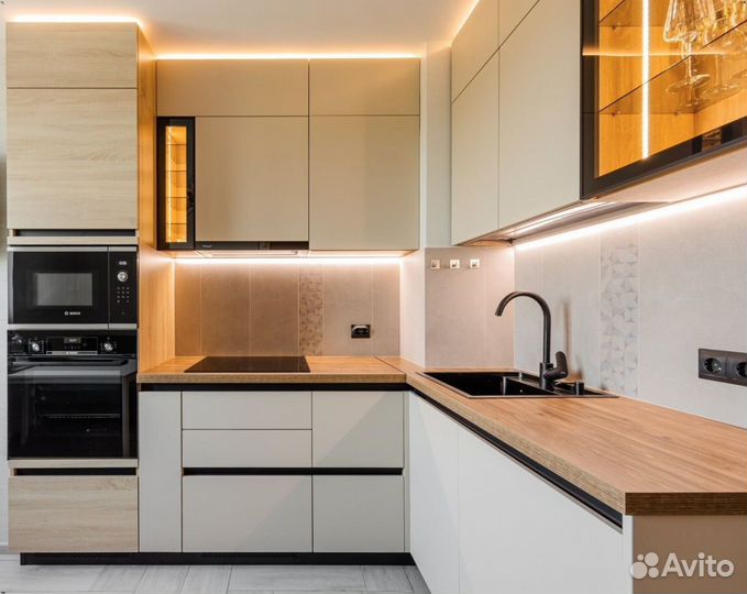 Кухня Бежевая напрямую от фабрики на заказ