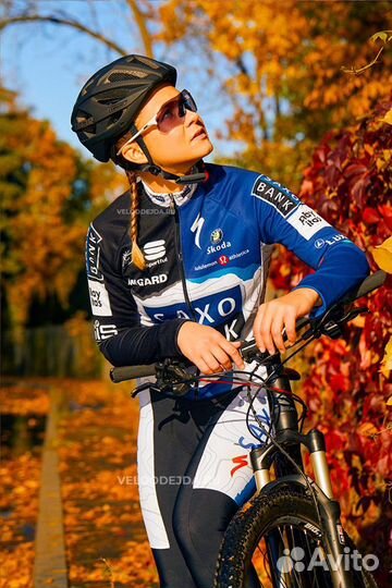 Велорейтузы с лямками демисезон SaxoBank Велоформа