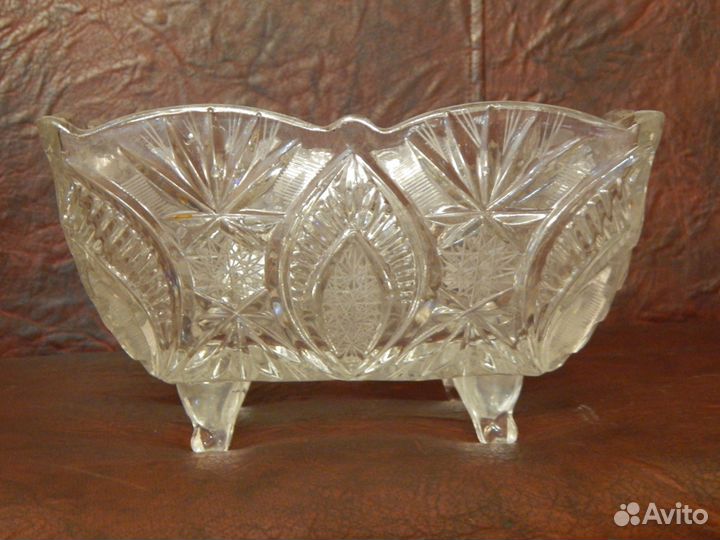 Хрустальная ваза - фруктовница. 70 - е годы СССР