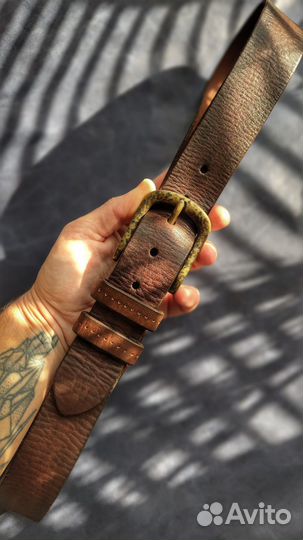 Кожаный ремень ручной работы