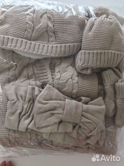 Вязанный комплект на выписку новый/ зимний набор
