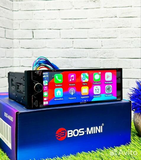 Магнитола Bos-mini a685d шахта 1den/ CarPlay