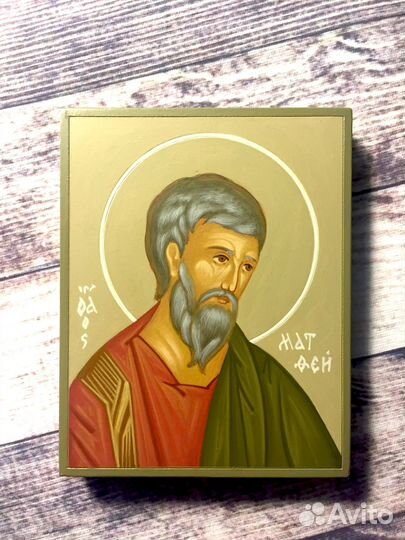 Апостол Матфей рукописная икона