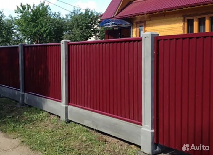 Забор из профлиста ,калитки под ключ