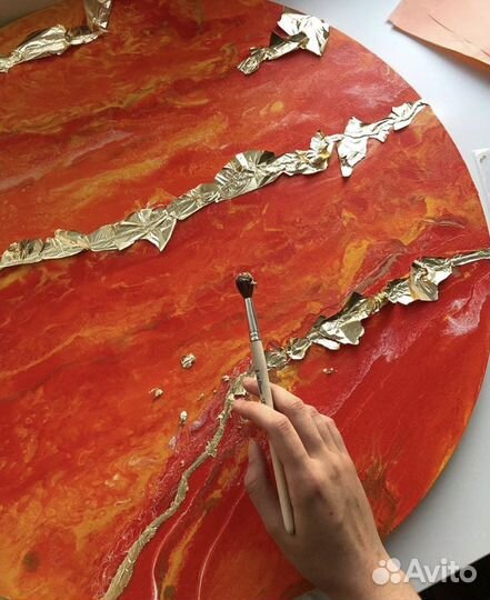 Картина «Марс» жидкий акрил